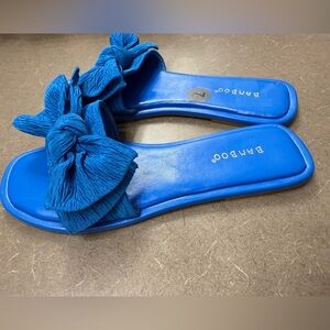 Bamboo Women's Vibrant Blue Bow Sandals